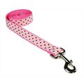 Sassy Dog Wear Sassy Dog Wear POLKA DOT-PINK-BROWN2-L 4 ft. Polka Dot Dog Leash; Pink & Brown - Small POLKA DOT-PINK/BROWN2-L